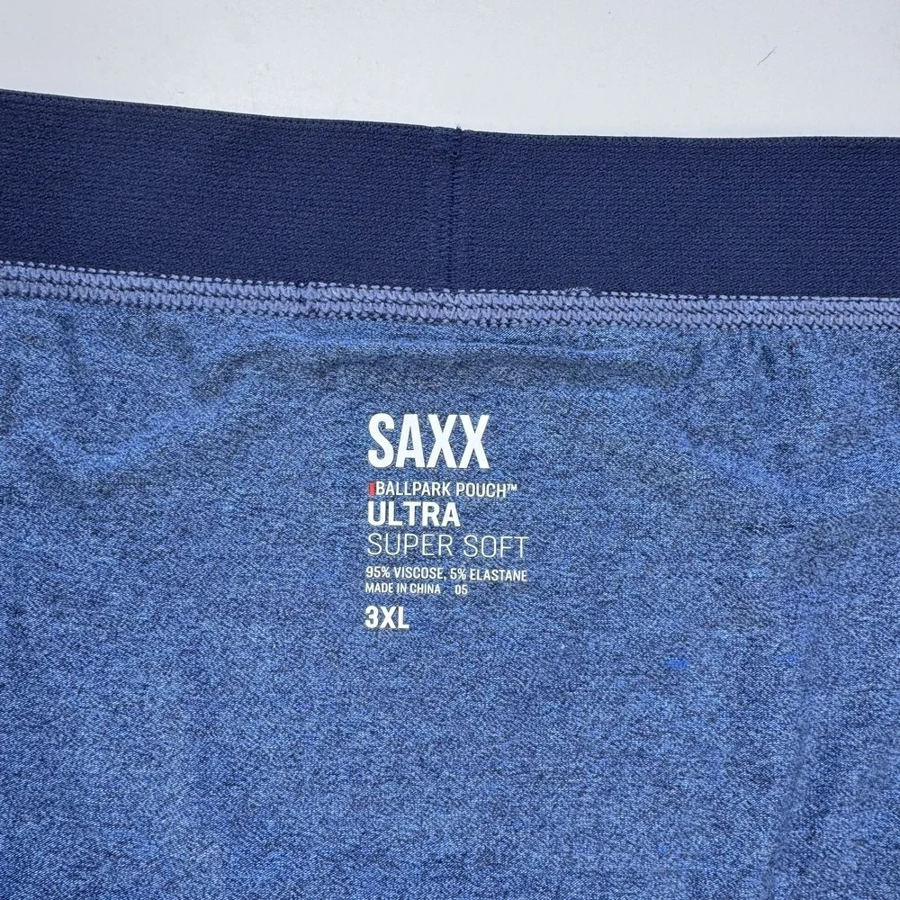 SAXX Boxer Briefs Blue Ballpark Pouch Mens 3XL Ultra Super Soft BB Fly NWT